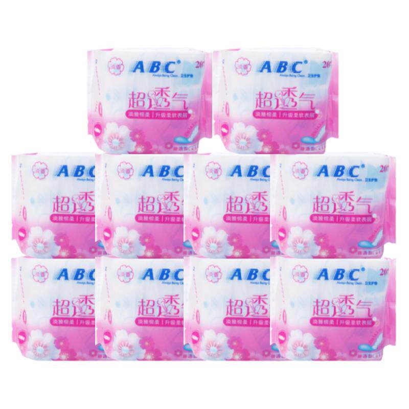 ABC棉柔淡香2滴水普通型护垫10包