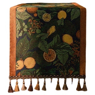 美式原木风复古桌旗电视柜五斗柜盖布鞋柜餐桌桌布高级感长条盖布