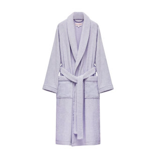 CallaAngel纯棉毛巾料浴袍柔软亲肤吸水家居睡袍女款紫色洗澡浴衣