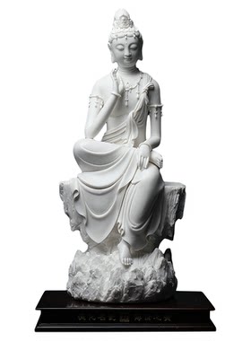 东方泥土德化白瓷静思观音建平