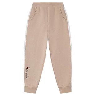 Champion冠军男女童装冬季新款刺绣束脚裤运动休闲加绒卫裤长裤