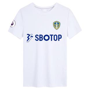 利兹联队服罗德里戈白玫瑰足球迷服短袖t恤衫男女休闲球衣服半袖