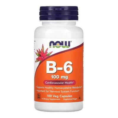 NowFoods诺奥B6吡哆醇胶囊优化睡眠神经健康帮助维生素b