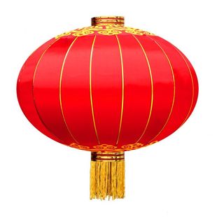 大红绸缎灯笼新年元旦春节装饰户外防水绸布铁口广告印字福字灯笼