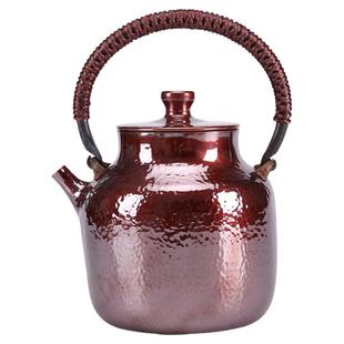 纯紫铜烧水壶1.5毫米加厚手工一片造铜壶纯铜煮茶器带电陶炉套装