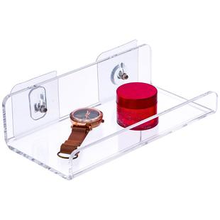 亚克力置物架浴室梳妆台壁挂层板架隔板免打孔墙上一字收纳架加厚