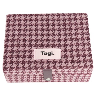 Tagi.首饰枕头提花首饰盒软软面料大容量双层收纳盒