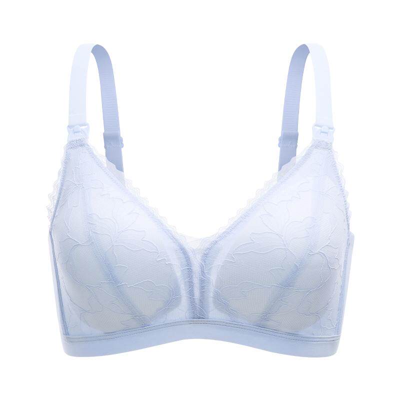婧麒小百合蕾丝哺乳内衣山茶花聚拢防下垂怀孕期喂奶专用孕妇文胸