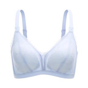 【吉杰直播间】婧麒小百合蕾丝哺乳内衣山茶花聚拢防下垂孕妇文胸