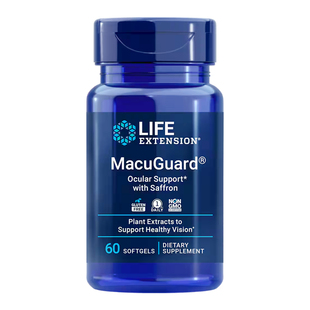 美国LifeExtension叶黄素MacuGuard Ocular Support with Saffron