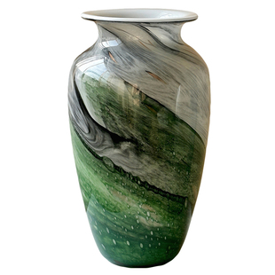 宋式美学轻奢琉璃花瓶客厅装饰摆件高级感大口径新中式玻璃花器