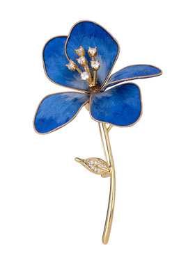 【新品】绒花鸢尾花胸花胸针高级轻奢别针固定衣服配饰扣针防走光