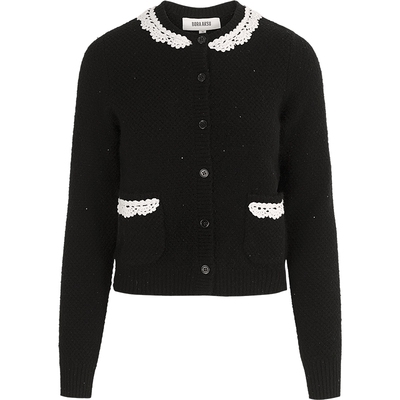 BORAAKSU法式黑白拼色针织开衫