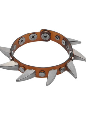 牛角铆钉咖啡色半透明朋克窄手链