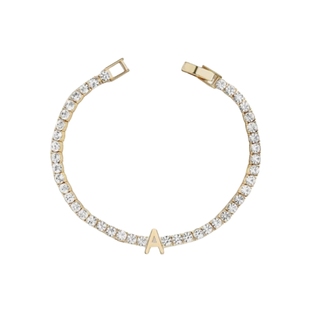 TENCOO个性化定制轻奢锆石字母手链 饰品送女友彩宝网球链饰品