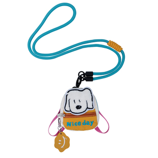 若素良品迷你可爱斜挎手机挂绳小挂件包零钱卡钥匙蓝牙耳机收纳包