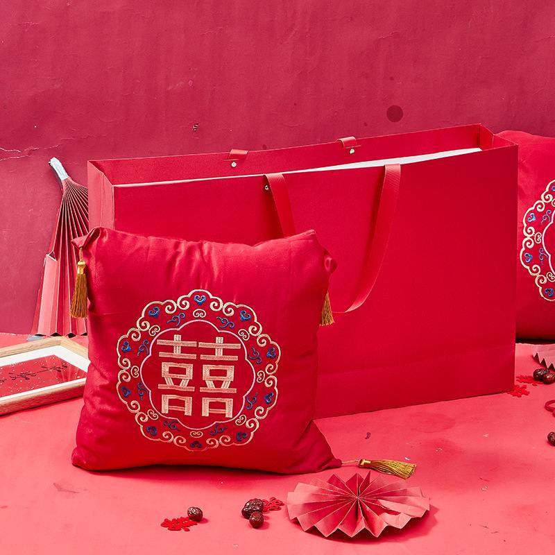 小批量定制结婚超大号礼品袋婚庆加印定制手提袋logo定制红色纸袋