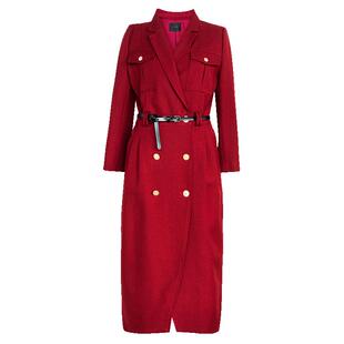 罗衣正式场合西装系带连衣裙女春季知性通勤纯色修身中长裙06027