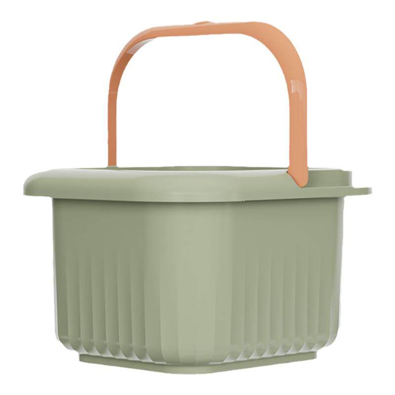 加厚泡脚桶家用泡脚盆深筒过小腿宿舍洗脚足浴桶保温带盖按摩泡脚