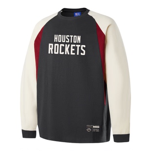 NBA官方26秋季勇士快船湖人火箭纯棉撞色拼接赛车风长袖T恤