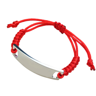 儿童刻字手绳钛钢弧形激光定制防走失手环防丢姓名工号牌编织手链