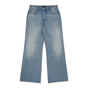 haonanhuang 重制2021M重工洗水做旧猫须蜂窝宽松微喇牛仔长裤