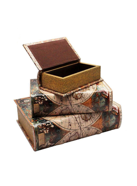 欧式皮书摆件 法式书房装饰品 美式轻奢客厅摆设办公桌面书柜书盒