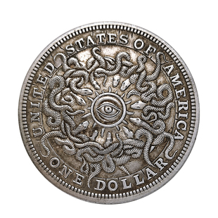 天眼蛇流浪币 现货九头蛇硬币雕刻艺术仿古银元铜币收藏鹰洋摩根