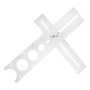 瓷砖开孔定位器万向多功能泥瓦工贴瓷砖神器不锈钢测量尺辅助工具