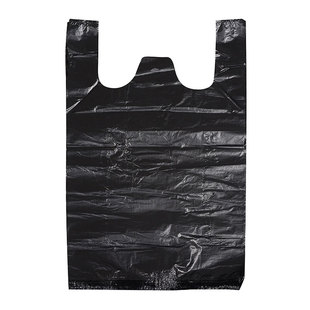 黑色塑料袋加厚背心马甲袋子大小手提一次性垃圾袋超市购物方便袋