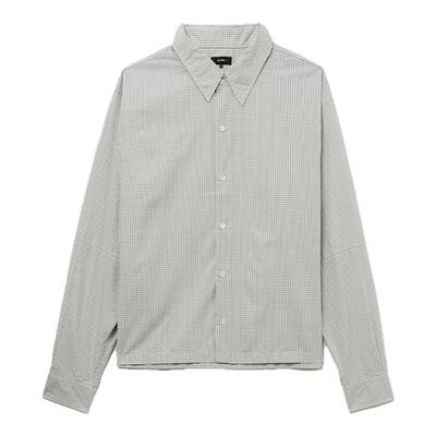 BEAMS细格纹长袖衬衫简约通勤