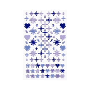 韩国Be on D烫银边透明PVC星光爱心字母数字贴纸手帐手机贴画装饰