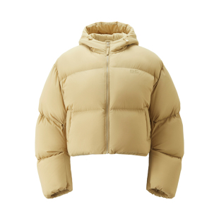 GC秋冬新款三防羽绒服女装品牌印花宽松短款连帽羽绒外套12375610