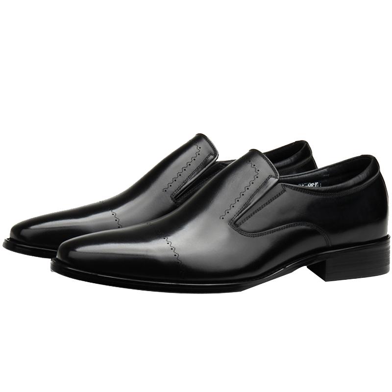 新款套脚皮鞋男真皮商务正装鞋布洛克雕花男士鞋子办公室牛皮男鞋