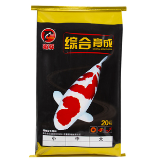 海豚锦鲤鱼饲料40斤专用鱼食金鱼通用型不浑水鱼粮育成增体增色