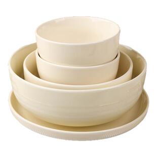 2025新款家用2-4人碗碟套装奶油风碗筷盘子组合饭碗奶油清新餐具