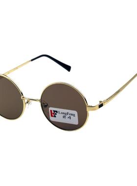 水晶石头太阳镜茶色墨镜圆框气质石头镜清凉养目术后专用保养眼睛