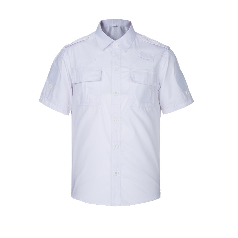 保安服白色夏短袖套装长袖工作服