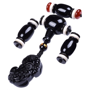 纳悟天然黑玛瑙配饰套装星月菩提108颗佛头顶珠隔片配件文玩手串