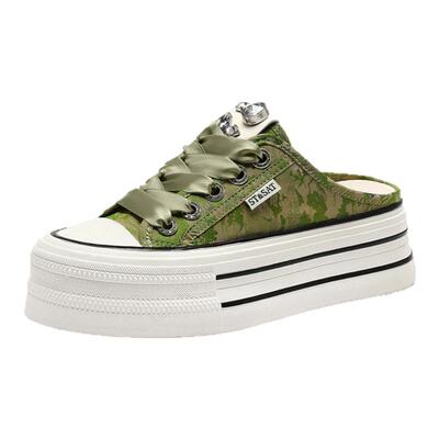 星期六拼色厚底一脚蹬舒适单鞋女