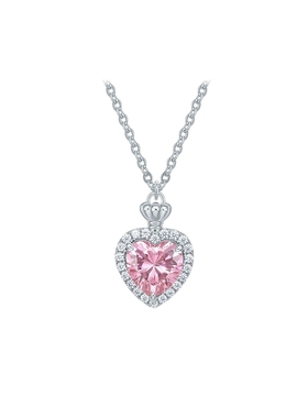 周六福项链女爱心链坠S925银时尚百搭高级感小众送女友圣诞礼物