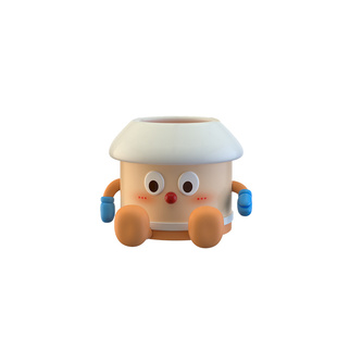 可爱大眼仔笔筒儿童男女孩桌面大容量学生高颜值化妆刷收纳桶摆件