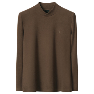 秋季男士中半高领长袖T恤德绒体恤男装双面绒打底衫秋装秋衣上衣