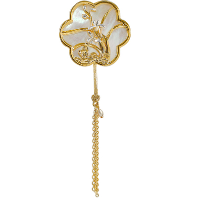 莫不令仪丨天然珍珠贝母花窗胸针
