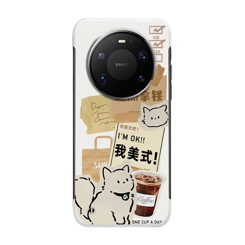 适用于华为MATE80PROMAX手机壳可爱小狗我美式70PRO+超薄MATE60无边框50不顶膜Pura80新款70半包60p防摔硬壳