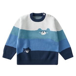 欧孕男童毛衣2025新款秋冬纯棉女童儿童宝宝加厚针织毛衣外套