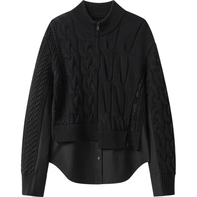 【羊毛】播奥莱商场同款假两件针织衫女冬新松弛感外套BDR4HD3423