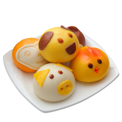 千味儿童卡通面点组合奶黄包馒头