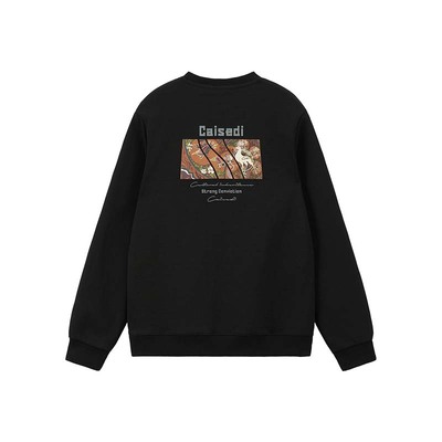 凯施迪刺绣印花圆领卫衣男士秋冬