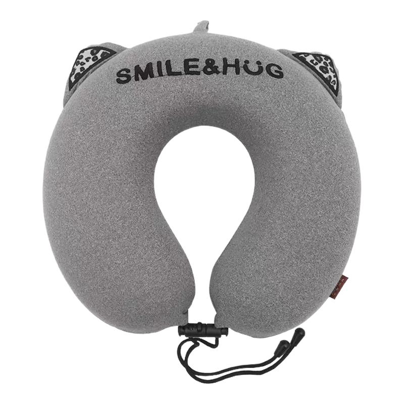 smile&hug简约现代记忆棉u型枕阳离子 回弹差旅护颈枕 便携可拆洗